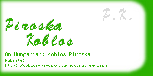 piroska koblos business card