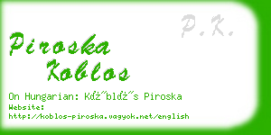 piroska koblos business card